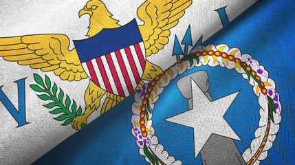 Virgin Islands United States and Northern Mariana Islands two flags