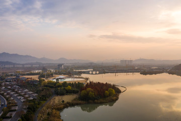 Fototapeta na wymiar landscape of xianghu lake in hangzhou china
