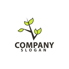 Tree leaf logo template design vector illustratio, icon