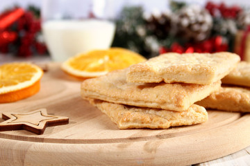 Christmas treat for Santa. Cookies and milk