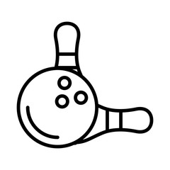 Bowling pin and ball vector icon design templates