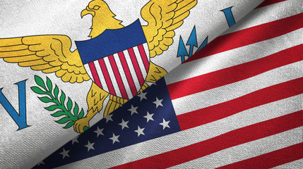 Virgin Islands United States and United States two flags