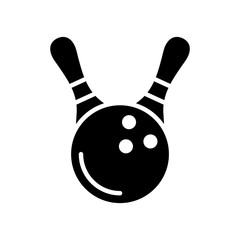 Bowling pin and ball vector icon design templates