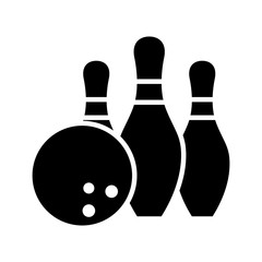 Bowling pin and ball vector icon design templates