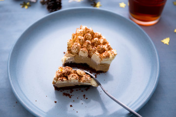 Homemade tiramisu cake, served
