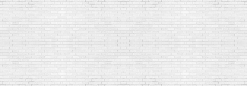 Fototapeta Abstract white brick wall texture for your design background or wallpaper. Panorama picture.
