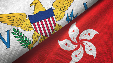 Virgin Islands United States and Hong Kong two flags