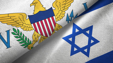 Virgin Islands United States and Israel two flags