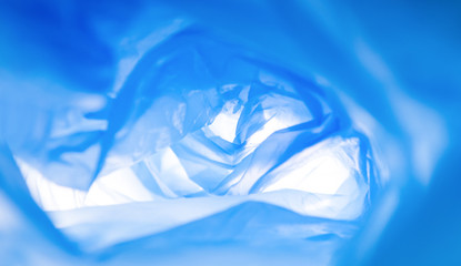 Fototapeta premium Full Frame Shot Of blue Curled Plastic Bag,