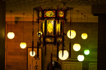 old chinese lamp on the wall