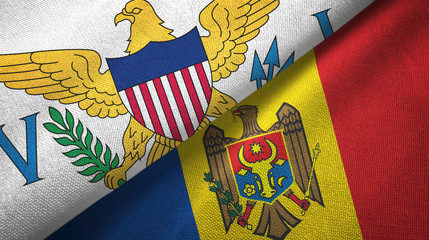 Virgin Islands United States and Moldova two flags