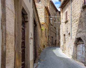 Amazing landscape with street in Viterbo, Italy.