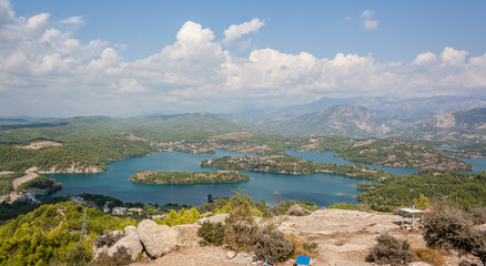 view of the lakes and mountains