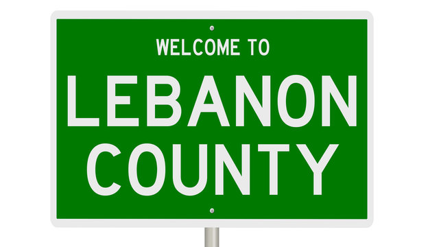 Rendering Of A Green 3d Highway Sign For Lebanon County