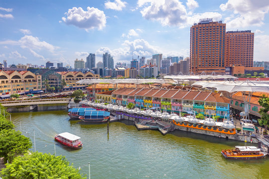 aerial view of Clarke Quay in singapore