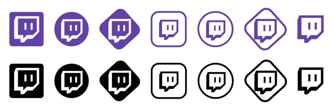 twitch vector logo. twitch vector icon.twitch editorial realistic logo app	