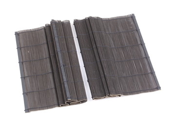 Photo of bamboo mat as abstract texture background side view