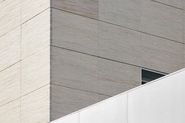 Urban architecture. Close up of a modern skyscraper facade.