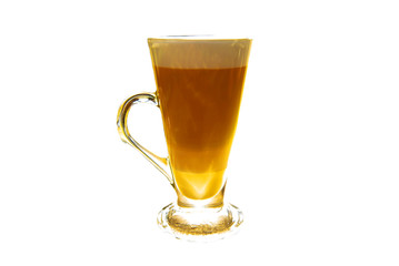 iced coffee good feel fresh during work with colors White background appropriate the Backdrop, idea copy space