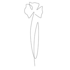 Spring flowers background. Continuous line drawing. Vector illustration