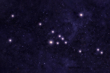 Fototapeta na wymiar Constellation Taurus. Against the background of the night sky. Elements of this image were furnished by NASA.