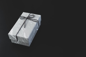 marble gift box on black background