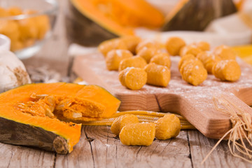 Raw pumpkin gnocchi.
