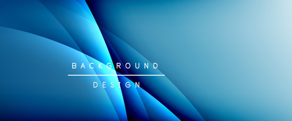 Wave liquid style lines with shadows and light on gradient background. Trendy simple fluid color gradient abstract background with dynamic straight shadow line effect