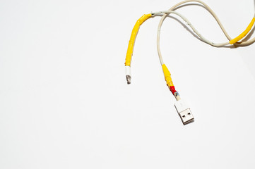 A charging cable is damaged