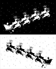 Naklejka premium Santa Claus riding in a sledge