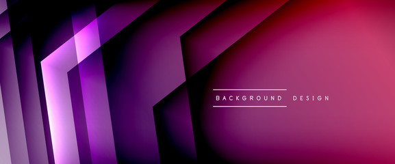 Arrow lines, technology digital template with shadows and lights on gradient background. Trendy simple fluid color gradient abstract background with dynamic straight shadow lines effect