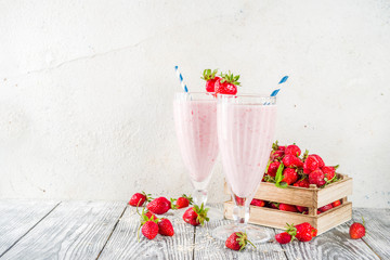 Strawberry smoothie or milkshake