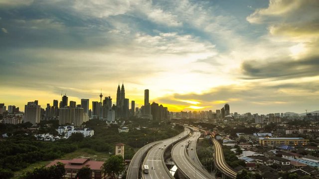 Time lapse of Kuala Lumpur City Malaysia.