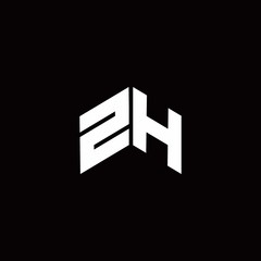 Fototapeta na wymiar ZH Logo monogram modern design template
