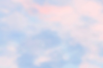 blue sky with clouds pastel color and blurred background