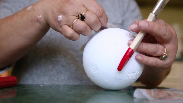 Christmas tree ornament making, decoupage craft