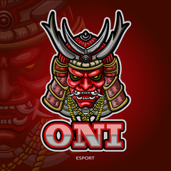 Japanese Oni mascot esport logo design