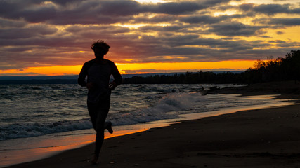 Beach thumbnail, orange sunset, beach landscape