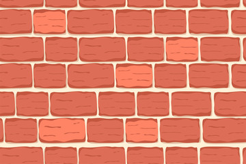 Red brick wall seamless background. Textured brown brick wall pattern for printing, mock-up, poster, banner, promo, sales. Grunge texture. Blocks for architecture project, Masonry effect, building