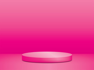 pink step podium 3D illustration vector.