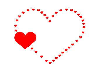 Red heart shape symbol love, Valentine Day, pattern for background