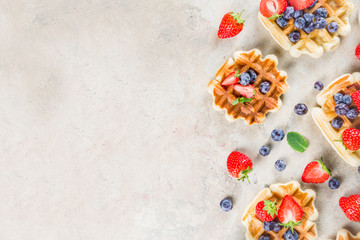 Sweet Homemade Belgian Waffles with Berries