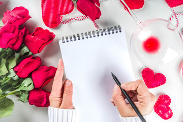 Valentines Day Background with notepad