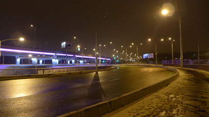 traffic in city at night