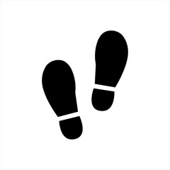human footstep icon black simple flat vector illustration eps10 isolated on white background