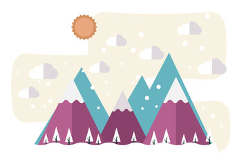 雪山の背景グラフィック素材