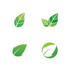 Logos of green leaf ecology nature element vector icon