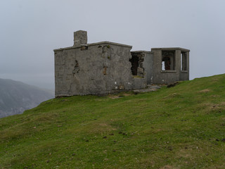 View of an abandoned building, Achill Head Hike, Achill Island, County Mayo, Ireland