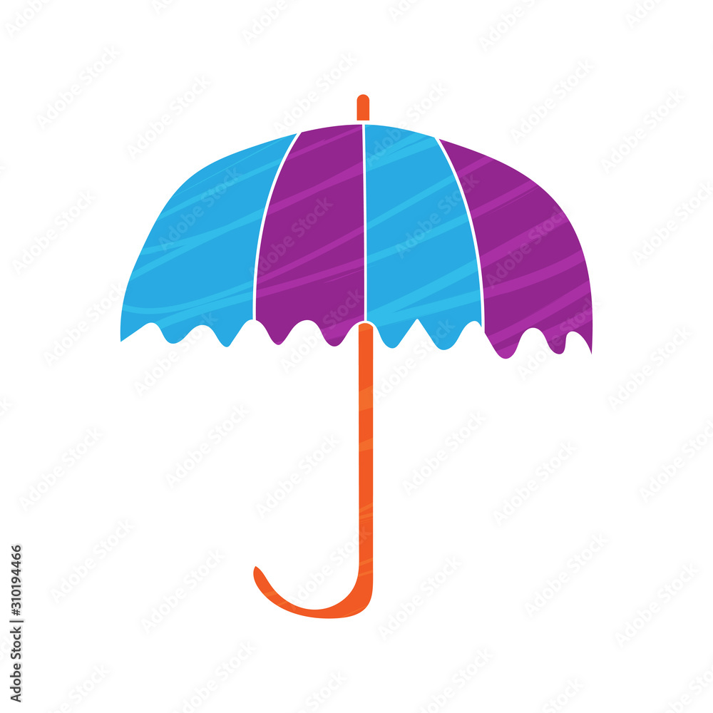 Aufkleber umbrella hand drawn design vector with color textures. unique elements and icons