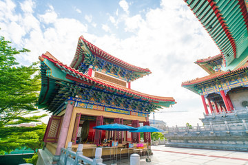 Chinese temple style of buddhist religion in Bangkok